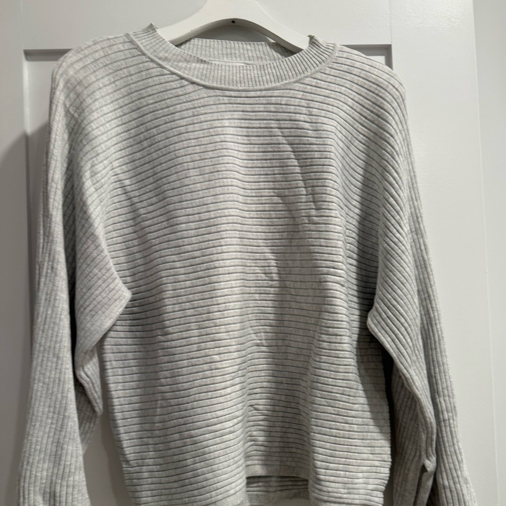 Pink Rose Light Gray Ribbed Sweater/BellBottom pant